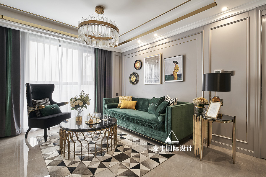 客廳窗簾裝修效果圖輕奢混搭客廳實景圖片潮流混搭客廳設計圖片賞析