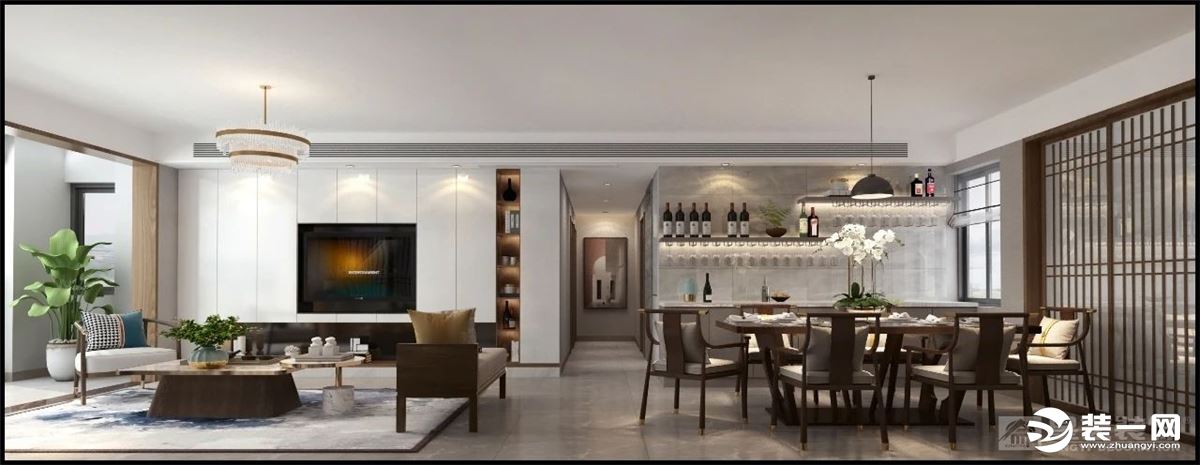 【摩登4平臺(tái)app登錄】桂林星藝裝飾120㎡中式禪意風(fēng)格住宅 仿木瓷磚效果一絕！