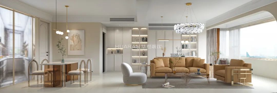 【實(shí)景】中海嶺湖灣126㎡三居室，效果圖高度還原，多圖對(duì)比，愛上溫柔的輕法式！