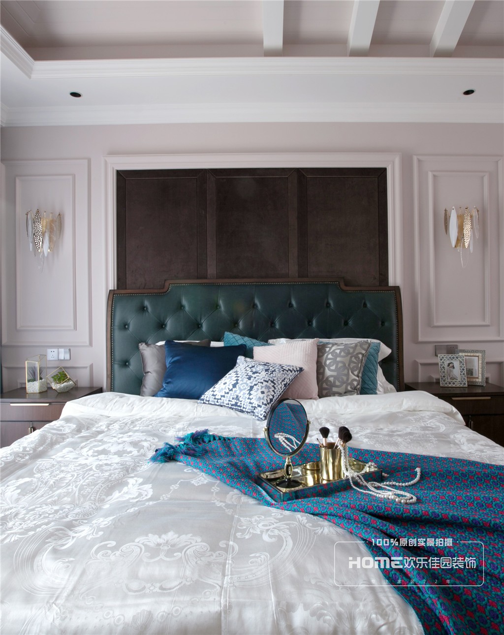 臥室床裝修效果圖美式遇上輕奢，優(yōu)雅復古與時尚并美式經(jīng)典臥室設計圖片賞析