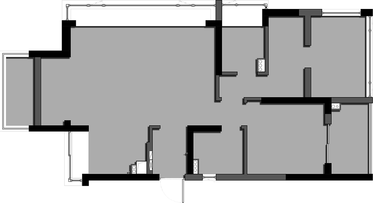 合租房！70㎡兩室一廳整裝案例！年輕人住在一起就是“老友記”