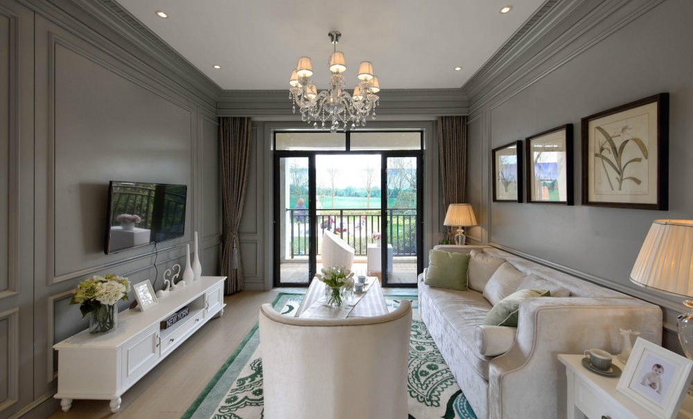 客廳窗簾裝修效果圖吉安市房屋裝修設(shè)計(jì)，二手房，套美式經(jīng)典客廳設(shè)計(jì)圖片賞析