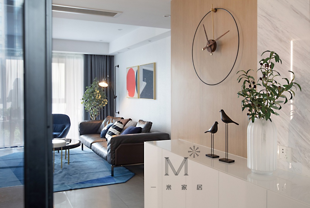 玄關(guān)窗簾裝修效果圖【一米家居】生活細碎，星空成詩現(xiàn)代簡約玄關(guān)設(shè)計圖片賞析