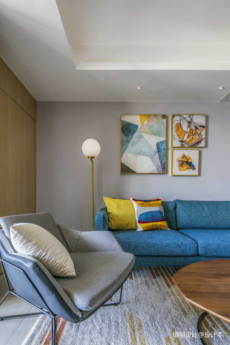 沙發(fā)裝修效果圖大客廳、中西廚、隱形門(mén)，79m現(xiàn)代簡(jiǎn)約設(shè)計(jì)圖片賞析