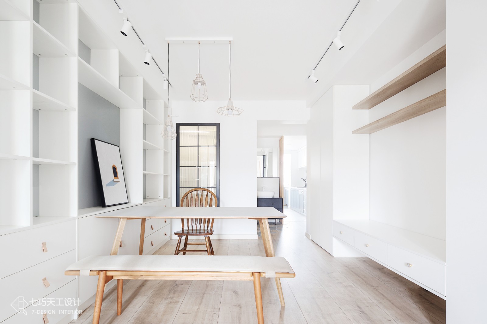 客廳木地板裝修效果圖52㎡極致改造，全屋只留8件家現(xiàn)代簡約客廳設(shè)計圖片賞析