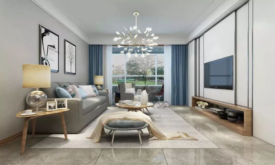 135平裝修效果圖，誰說陽臺(tái)一定要裝推拉門？這樣弄更漂亮！