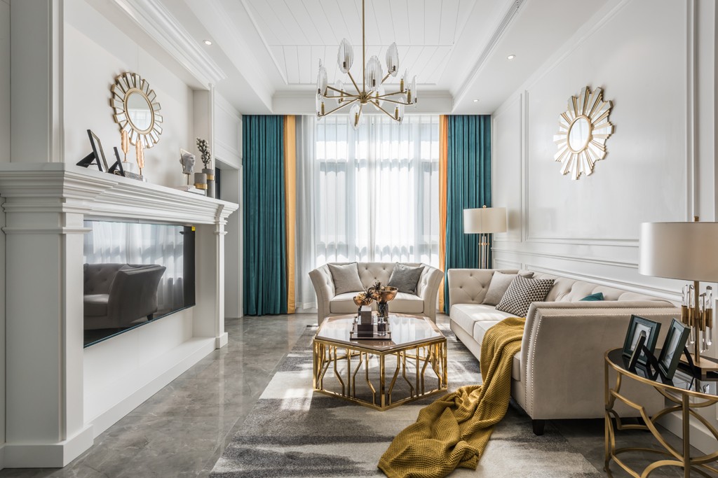 客廳窗簾裝修效果圖《溫日暖陽》美式輕奢風(fēng)，恰到好其他客廳設(shè)計圖片賞析