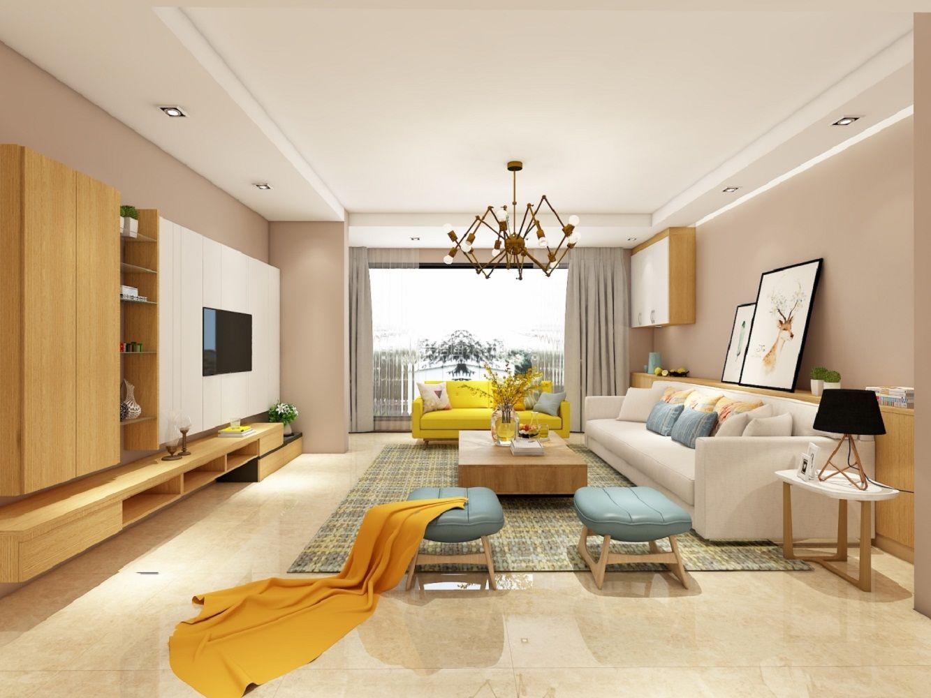 躍層客廳挑空裝修效果圖_挑空客廳裝修效果圖_獨棟別墅挑空客廳裝修效果圖