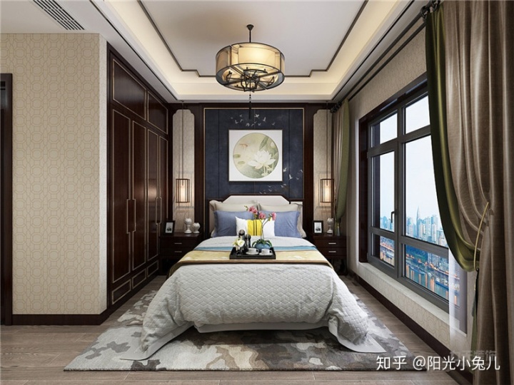 三室2衛(wèi)裝修，135平新中式裝修效果圖，太高雅的現(xiàn)代中式家裝