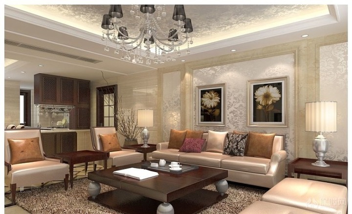 邢臺塞納春天客廳吊頂裝修設計效果圖，讓客廳更有格調(diào)