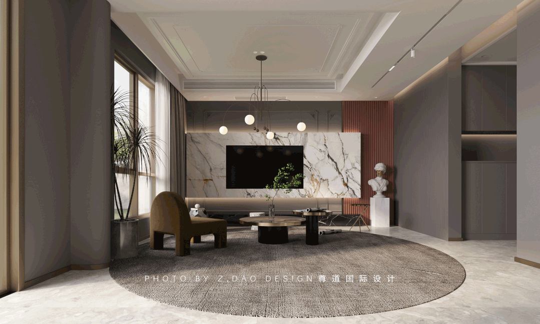 合肥320㎡『萬科未來之光』現代法式聯排別墅設計，構造簡雅浪漫生活，觀往之來 。