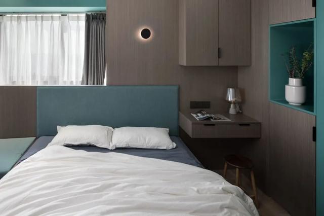 酒店公寓裝修效果圖(35㎡酒店式開(kāi)間單身公寓，半平米都沒(méi)浪費(fèi)，還裝得很有檔次)(圖13)