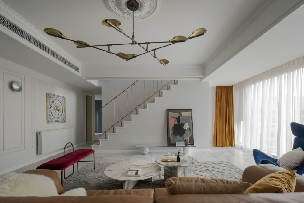 客廳窗簾裝修效果圖城市蒙德里安，律動三居室，做生其他客廳設(shè)計圖片賞析